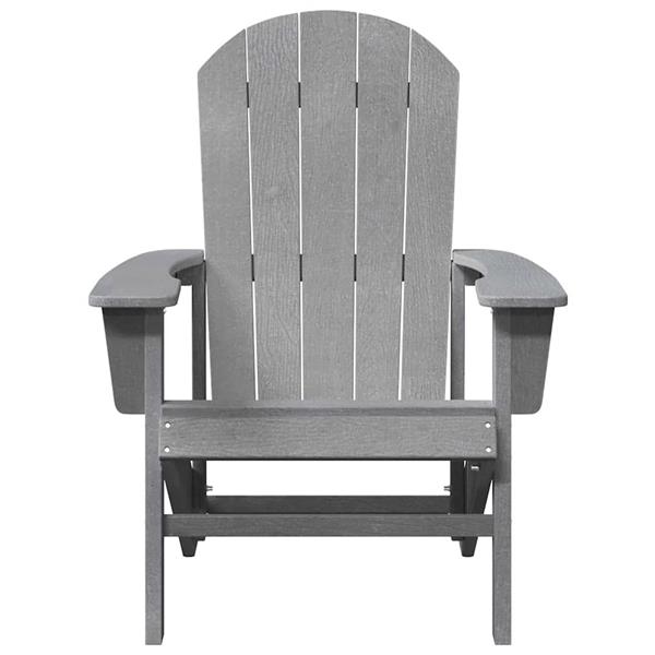 Grote foto vidaxl adirondack stoel lichtgrijs 74 x 82 x 92cm hdpe tuin en terras tuinmeubelen