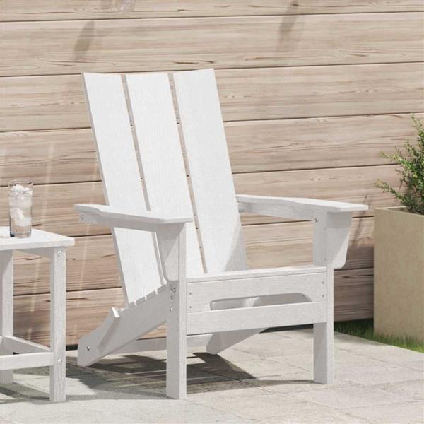 Grote foto vidaxl vouw adirondack stoel wit 74.5 x 80.5 x 90cm hdpe tuin en terras tuinmeubelen