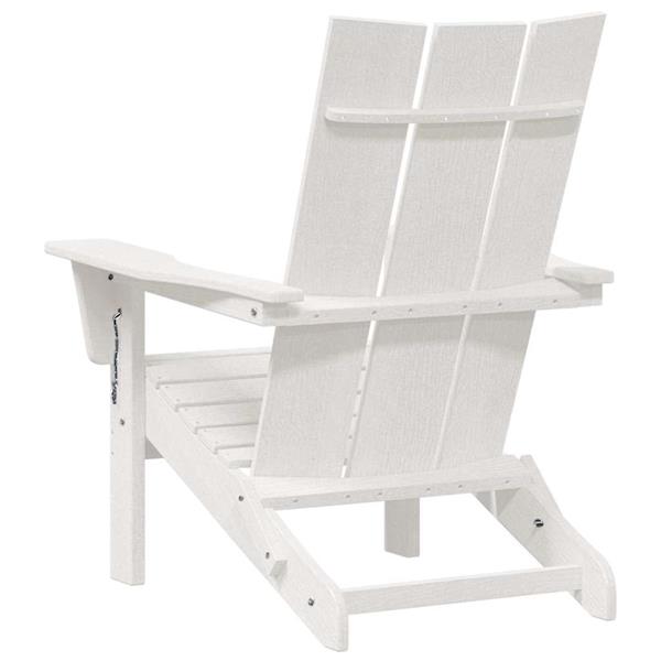 Grote foto vidaxl vouw adirondack stoel wit 74.5 x 80.5 x 90cm hdpe tuin en terras tuinmeubelen