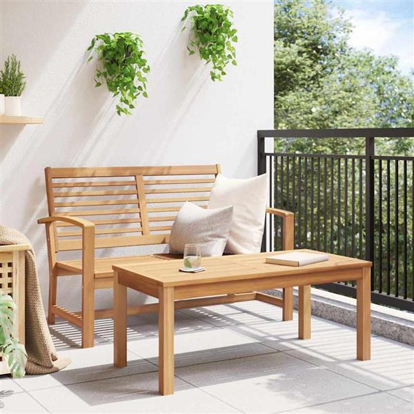Grote foto vidaxl tuin sofa set naturel massief teakhout tuin en terras tuinmeubelen
