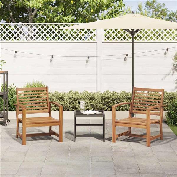 Grote foto vidaxl tuinstoelen 2 pcs naturel 60 x 65 x 76.5 cm massief teakhout tuin en terras tuinmeubelen