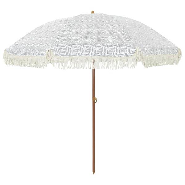 Grote foto vidaxl strandparasol grijs en wit 205 x 205 x 210 cm tuin en terras overige tuin en terras