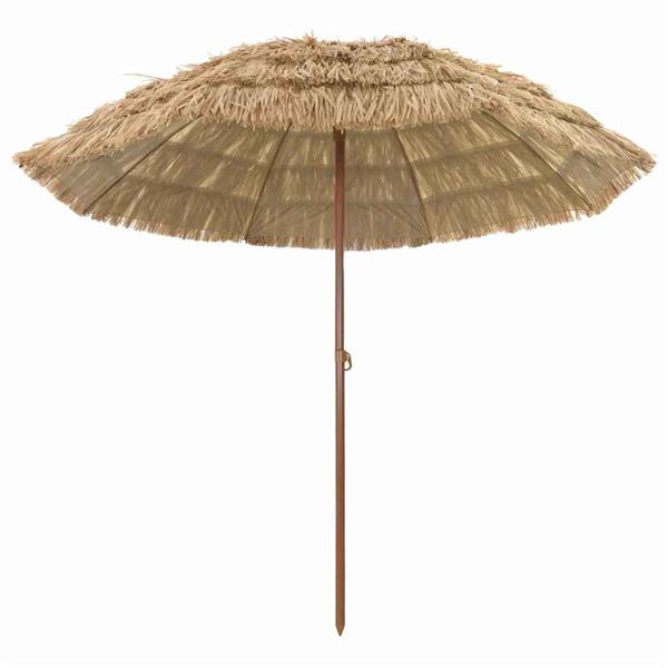 Grote foto vidaxl strandparasol bruin 265 x 267 cm staal tuin en terras overige tuin en terras