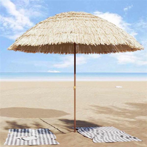 Grote foto vidaxl strandparasol bruin 265 x 267 cm staal tuin en terras overige tuin en terras