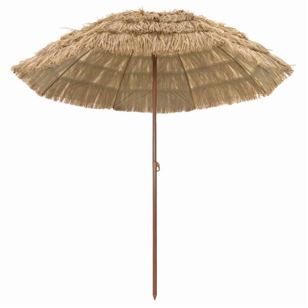 Grote foto vidaxl strandparasol bruin 206 x 209.5 cm staal tuin en terras overige tuin en terras