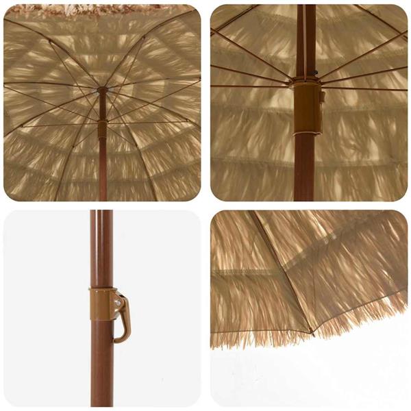 Grote foto vidaxl strandparasol bruin 206 x 209.5 cm staal tuin en terras overige tuin en terras