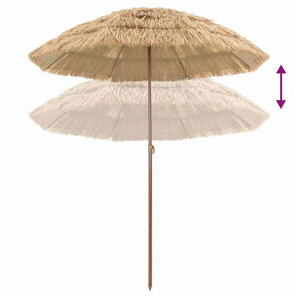 Grote foto vidaxl strandparasol bruin 160 x 196 cm staal tuin en terras overige tuin en terras