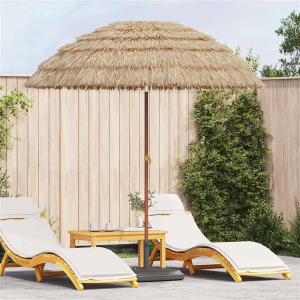Grote foto vidaxl strandparasol bruin 206 x 209.5 cm staal tuin en terras overige tuin en terras