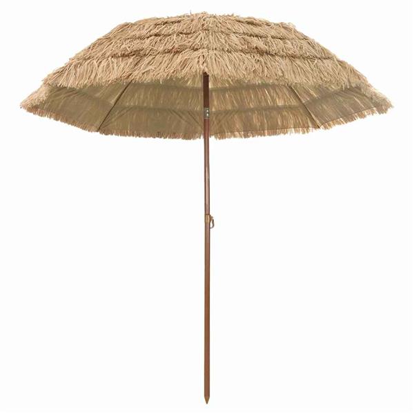 Grote foto vidaxl strandparasol bruin 206 x 209.5 cm staal tuin en terras overige tuin en terras