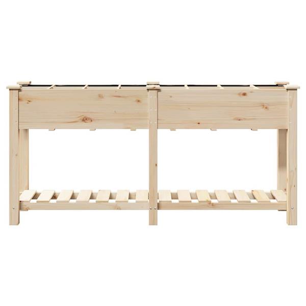 Grote foto vidaxl tuin bloempot beige 161.5 x 45 x 76.5 cm massief vurenhout tuin en terras overige tuin en terras