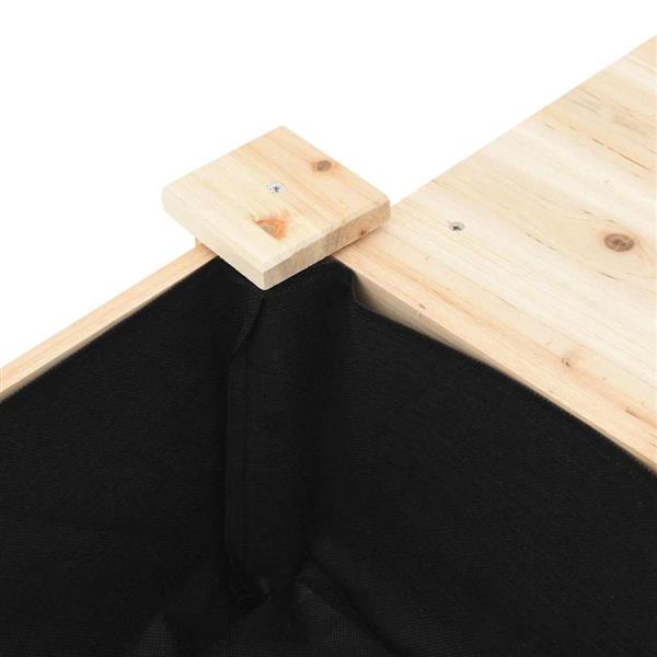 Grote foto vidaxl tuin bloempot beige 155 x 59 x 76.5 cm massief vurenhout tuin en terras overige tuin en terras