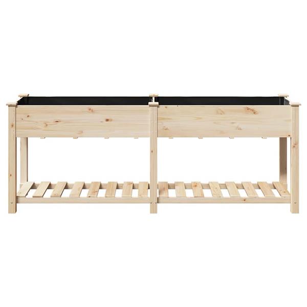 Grote foto vidaxl tuin bloempot beige 203 x 53 x 76.5 cm massief vurenhout tuin en terras overige tuin en terras