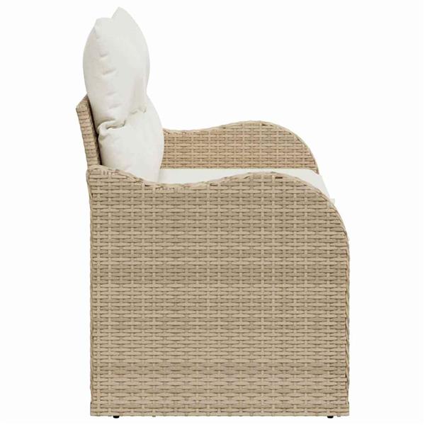 Grote foto vidaxl tuinbank beige 121 x 62 x 69cm poly rattan tuin en terras tuinmeubelen