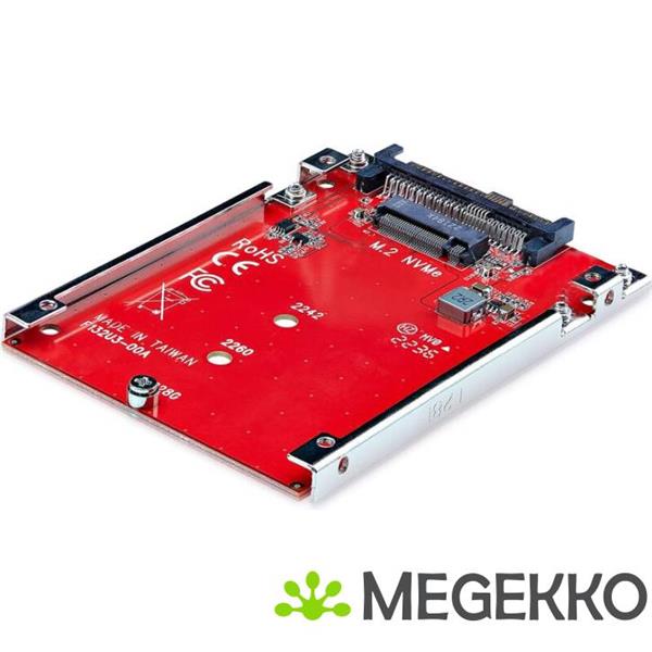 Grote foto startech.com m.2 naar u.3 adapter voor m.2 nvme ssds pcie m.2 schijf naar 2.5inch u.3 sff ta 1001 computers en software overige computers en software