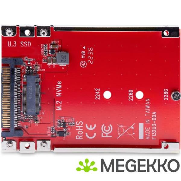 Grote foto startech.com m.2 naar u.3 adapter voor m.2 nvme ssds pcie m.2 schijf naar 2.5inch u.3 sff ta 1001 computers en software overige computers en software