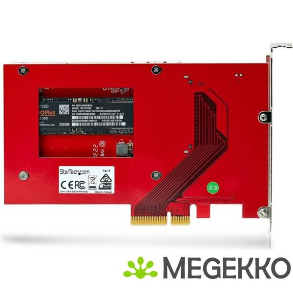 Grote foto startech.com m.2 naar u.3 adapter voor m.2 nvme ssds pcie m.2 schijf naar 2.5inch u.3 sff ta 1001 computers en software overige computers en software