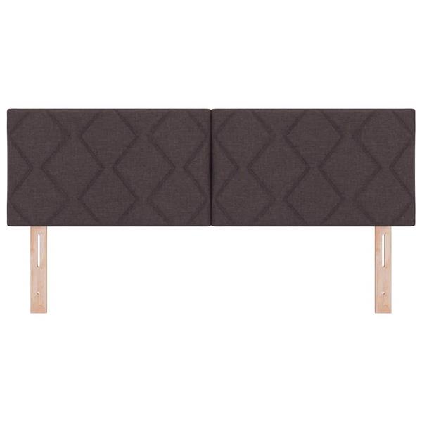 Grote foto vidaxl stoffen hoofdbord met hoofdeinde donkerbruin 144 cm stof antiek en kunst stoelen en banken