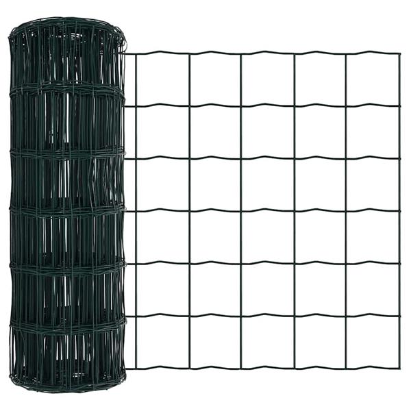 Grote foto vidaxl euro hek groen 0 4 x 10 m pvc gecoat ijzer tuin en terras hekken en schuttingen