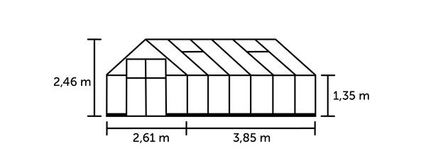 Grote foto tuinkas qube 812 zwart gecoat tuin en terras kassen en kweekspullen