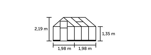Grote foto nieuw tuinkas qube 66 zwart gecoat tuin en terras tuinhuisjes en blokhutten