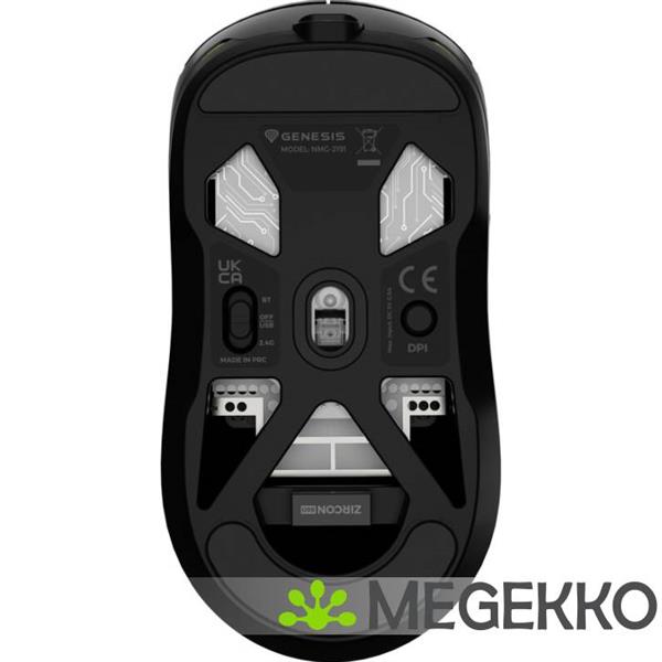 Grote foto genesis nmg 2191 zircon 660 gaming muis rechtshandig rf wireless bluetooth usb type a zwart computers en software overige computers en software