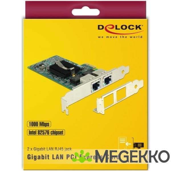 Grote foto delock 89944 pci express x1 kaart 2 x rj45 gigabit lan i82576 computers en software netwerkkaarten routers en switches