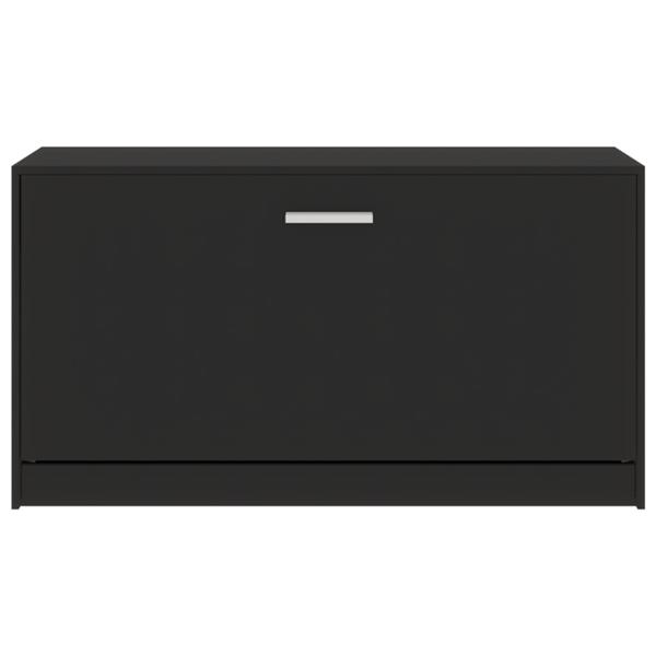Grote foto vidaxl schoenenbank zwart 80x24x45 cm bewerkt hout huis en inrichting overige