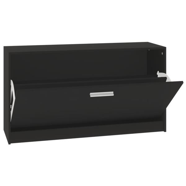 Grote foto vidaxl schoenenbank zwart 80x24x45 cm bewerkt hout huis en inrichting overige