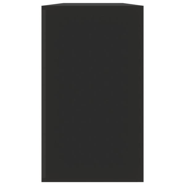 Grote foto vidaxl schoenenbank zwart 80x24x45 cm bewerkt hout huis en inrichting overige