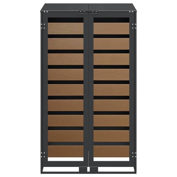 Grote foto vidaxl afvalcontaineropslag met gasliftdeksel voor 240l container tuin en terras overige tuin en terras