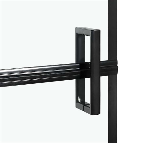 Grote foto vidaxl bad douchescreen zwart en transparant 116 x 68 x 128 cm doe het zelf en verbouw sanitair