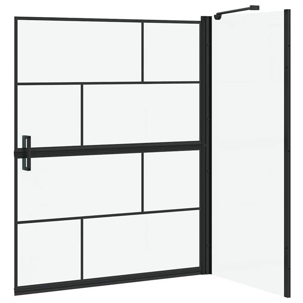 Grote foto vidaxl bad douchescreen zwart en transparant 116 x 68 x 128 cm doe het zelf en verbouw sanitair