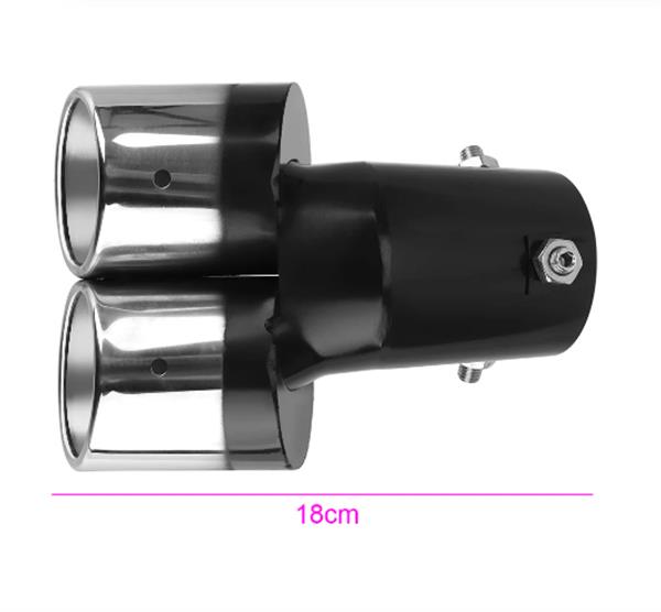 Grote foto universele chromen dubbele uitlaat auto onderdelen tuning en styling