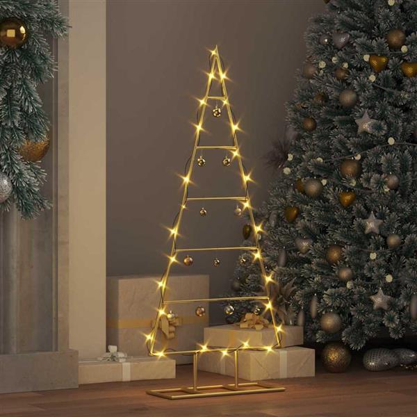 Grote foto vidaxl metalen kerstboom met standaard goud 90 cm poedergecoat staal diversen overige diversen