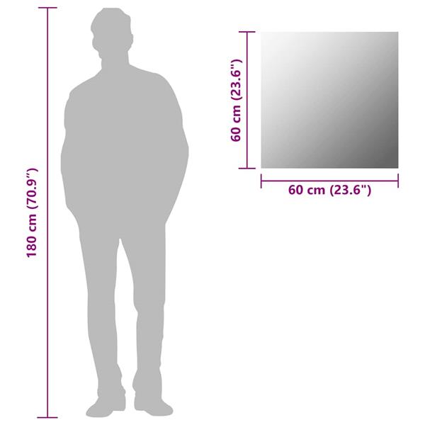 Grote foto vidaxl wandspiegel vierkant 60x60 cm glas antiek en kunst spiegels