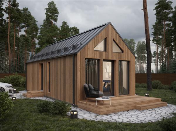 Grote foto frame panel modular house with 38 m terrace huizen en kamers eengezinswoningen