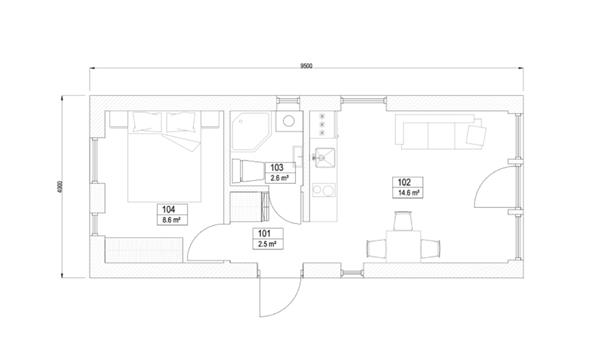Grote foto frame panel modular house with 38 m terrace huizen en kamers eengezinswoningen