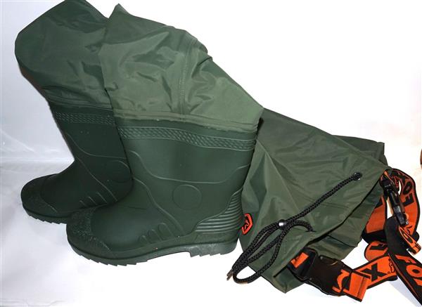 Grote foto fox chest wader waadpak maat 44 size 10 kleding heren overige herenkleding