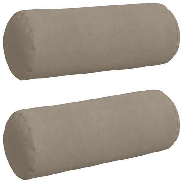 Grote foto vidaxl bolster kussens 2 stuks taupe 25 x 70 cm microvezel stof huis en inrichting woningdecoratie