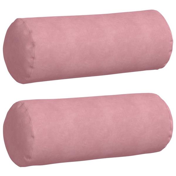 Grote foto vidaxl bolster kussens 2 stuks roze 25 x 70 cm cordstof huis en inrichting woningdecoratie