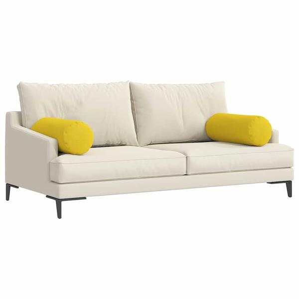 Grote foto vidaxl bolster kussens 2 stuks lichtgeel 25 x 70 cm stof huis en inrichting woningdecoratie