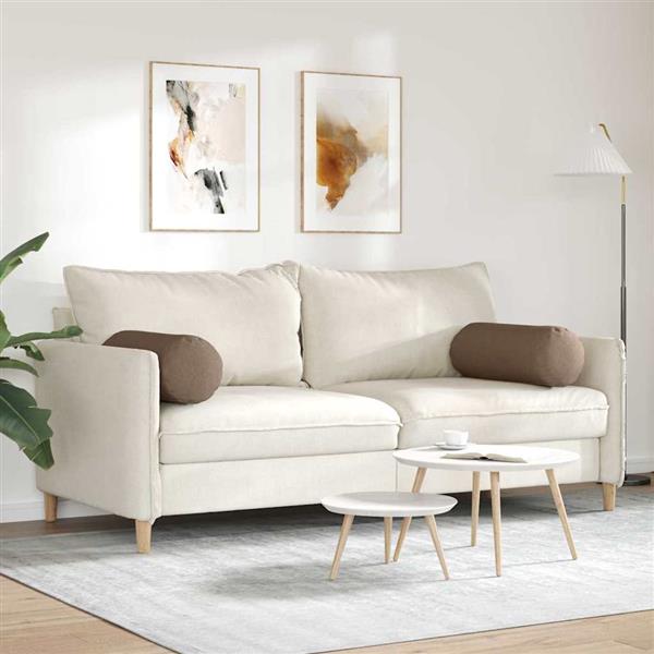 Grote foto vidaxl bolster kussens 2 stuks bruin 25 x 70 cm stof huis en inrichting woningdecoratie