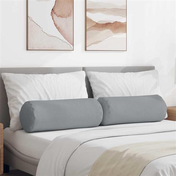 Grote foto vidaxl bolster kussens 2 stuks lichtgrijs 25 x 70 cm stof huis en inrichting woningdecoratie
