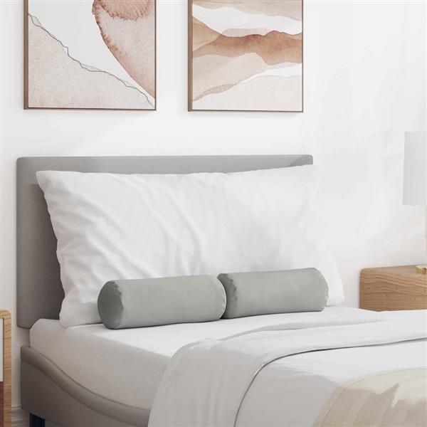Grote foto vidaxl bolster kussens 2 stuks lichtgrijs 15 x 40 cm microvezel stof huis en inrichting woningdecoratie