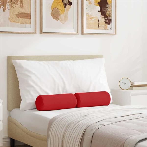 Grote foto vidaxl bolster kussens 2 stuks rood 15 x 40 cm stof huis en inrichting woningdecoratie