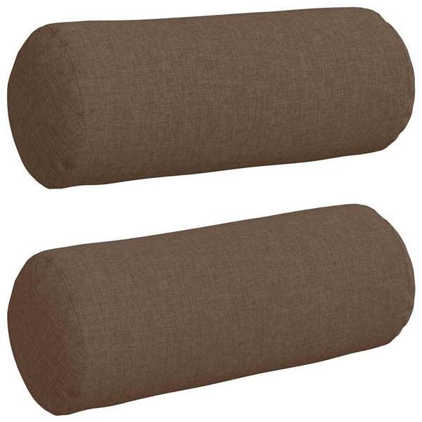 Grote foto vidaxl bolster kussens 2 stuks bruin 15 x 40 cm stof huis en inrichting woningdecoratie