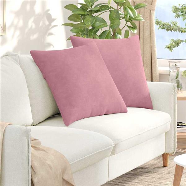 Grote foto vidaxl sofa kussens 2 stuks roze 80 x 80 cm cordstof huis en inrichting woningdecoratie