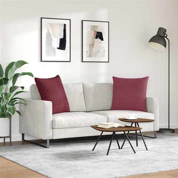 Grote foto vidaxl sofa kussens 2 stuks wijnrood 80 x 80 cm stof huis en inrichting woningdecoratie