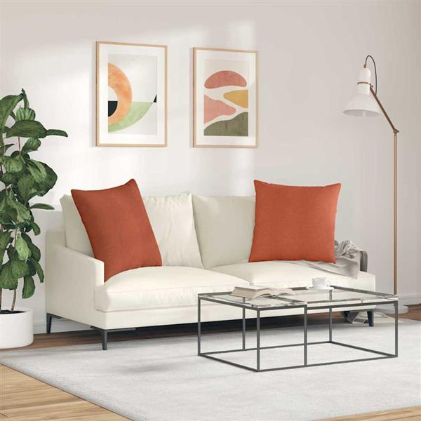 Grote foto vidaxl sofa kussens 2 stuks rood oranje 60 x 60 cm cordstof huis en inrichting woningdecoratie
