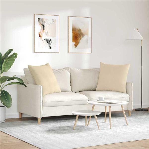 Grote foto vidaxl sofa kussens 2 stuks cr me 60 x 60 cm stof huis en inrichting woningdecoratie